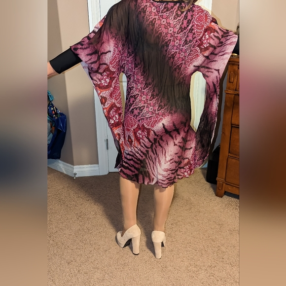 Pink & Black Midi Dress Size S - Picture 2 of 4